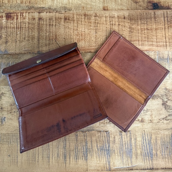 Vintage Coach Long Snap Bi-fold Wallet & Checkbook Cover in British Tan Leather - Picture 6 of 17
